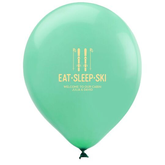 Eat Sleep Ski Latex Balloons